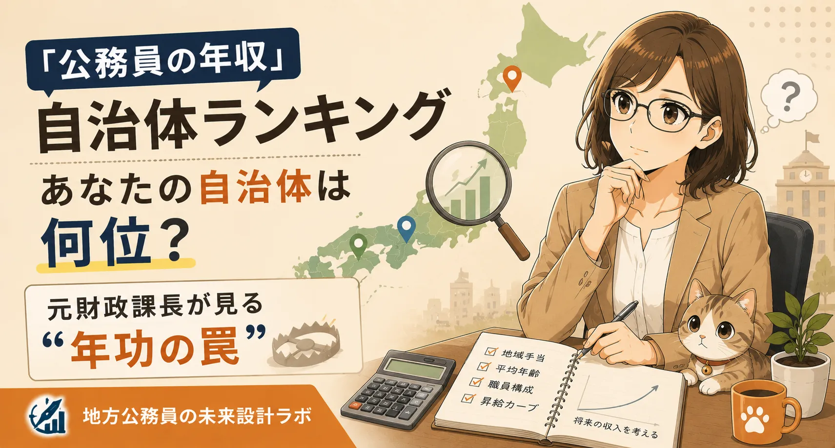 「公務員の年収が高い自治体ランキング」1位は776.6万円。あなたの自治体は何位？地域手当だけでなく年功的な賃金体系が順位を左右する仕組みを、元財政課長が解説します。