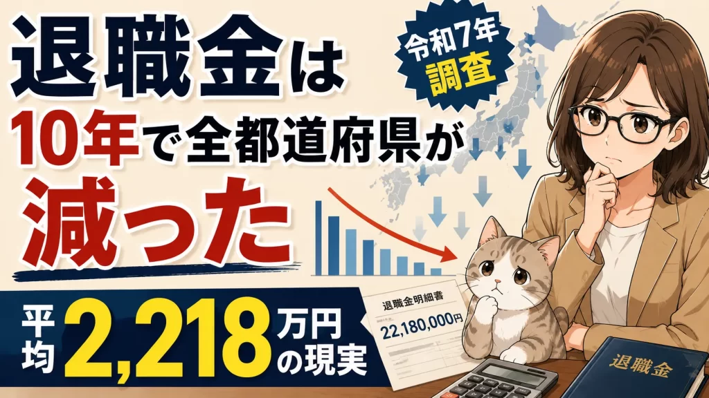 退職金は10年で全都道府県が減った 平均2,218万円の現実