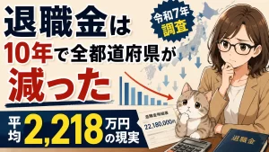 退職金は10年で全都道府県が減った 平均2,218万円の現実